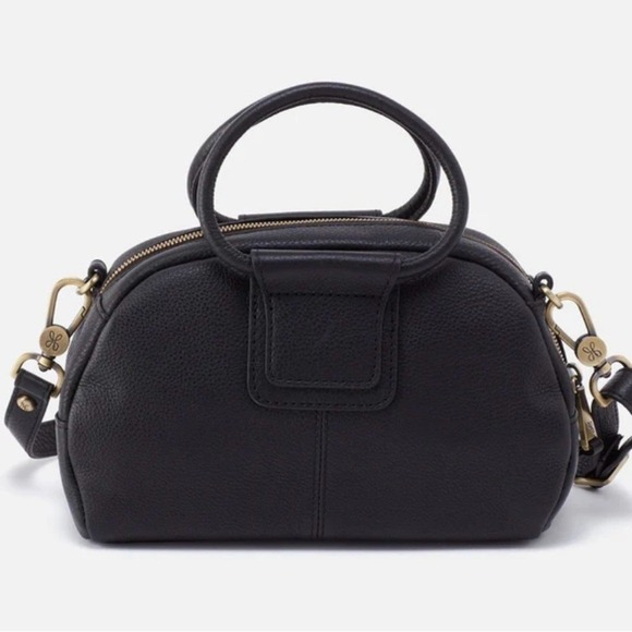 Hobo Sheila Small Mini Cow Print Hair On Leather Satchel, Black/Brown, NWT - Picture 4 of 11